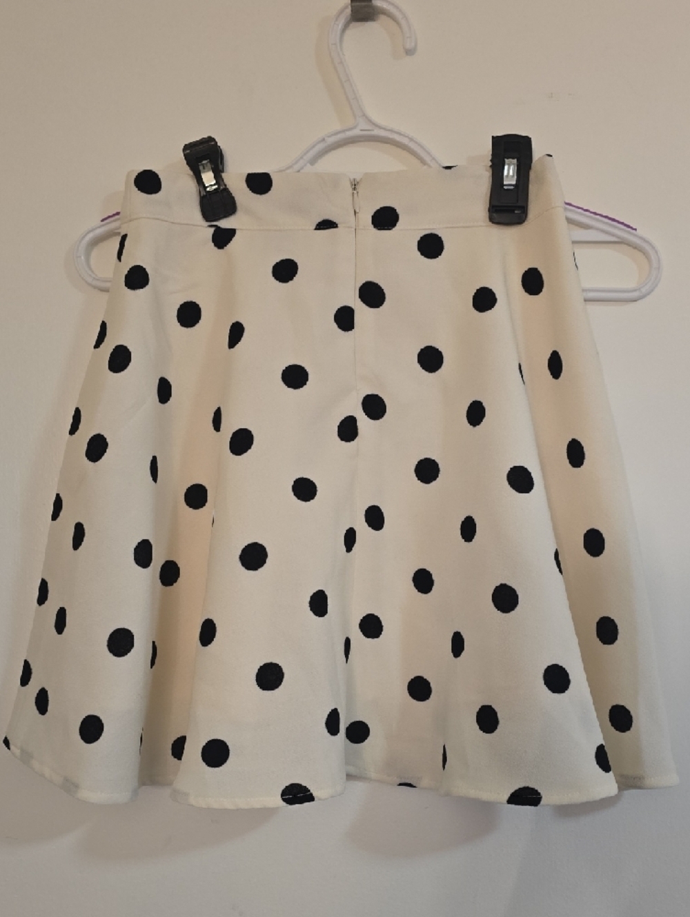 Forever 21 Cream Skater Skirt with Black Polka Dots - Picture 5 of 6